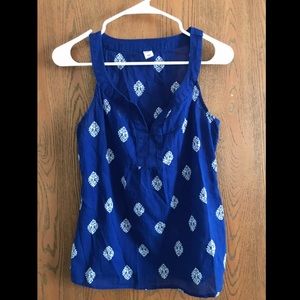 Blue Tank Top with White Print